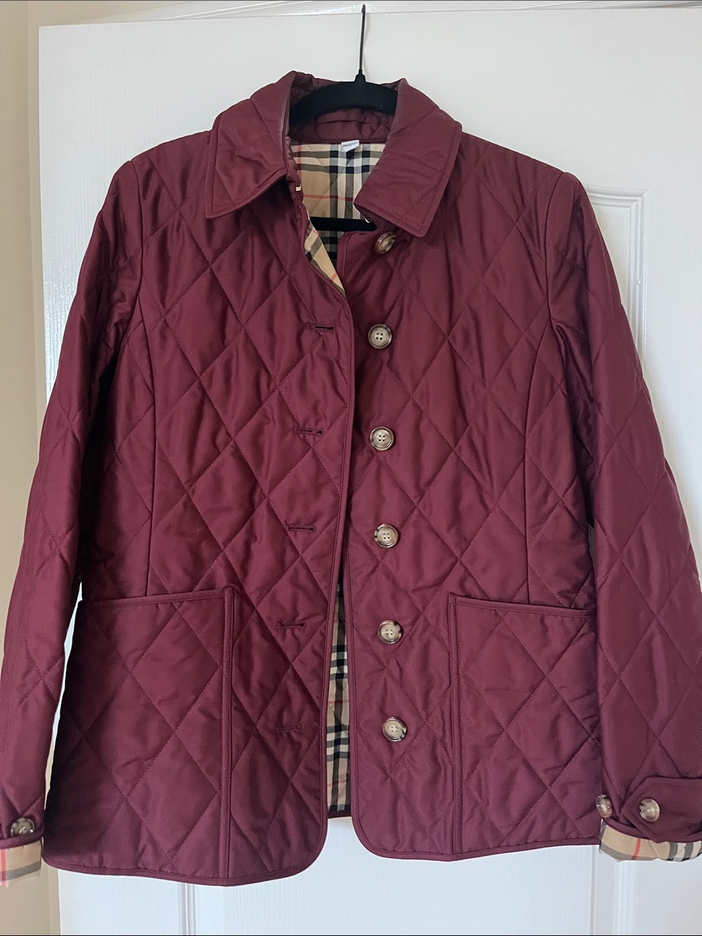 Burberry Quilted Wine Utility Jacket